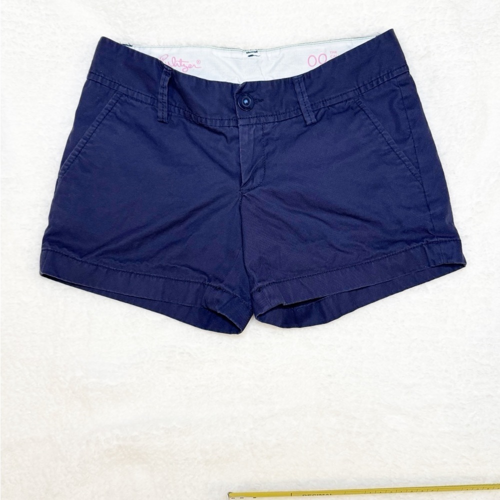 Lilly Pulitzer Callahan Navy Blue Cotton Shorts Size 00